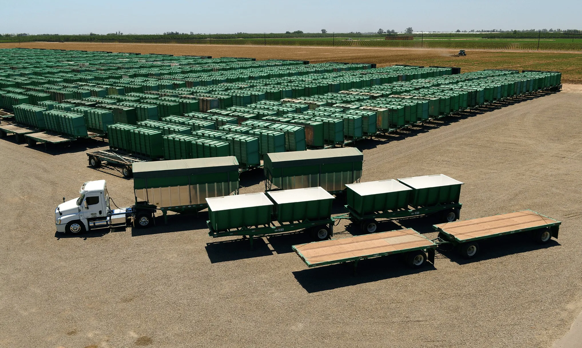 G3 Ag Trucking Transportation vehicles in open dirt area