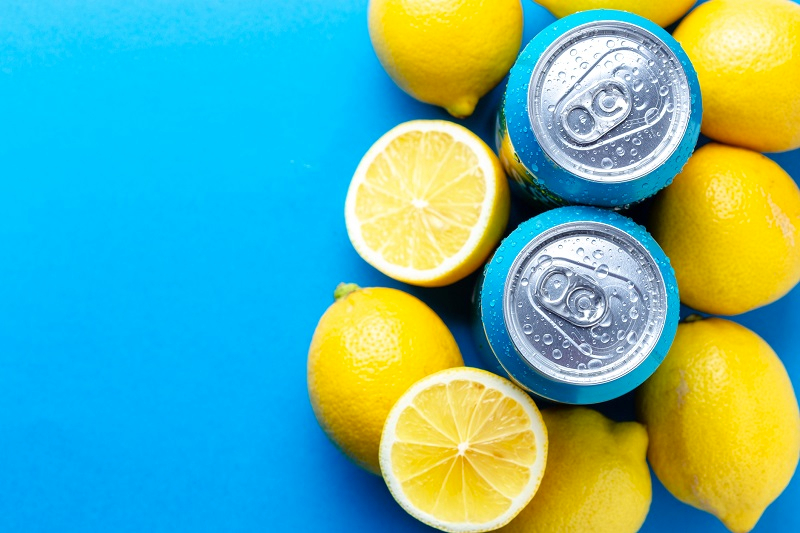 lemons next to a cold beverage