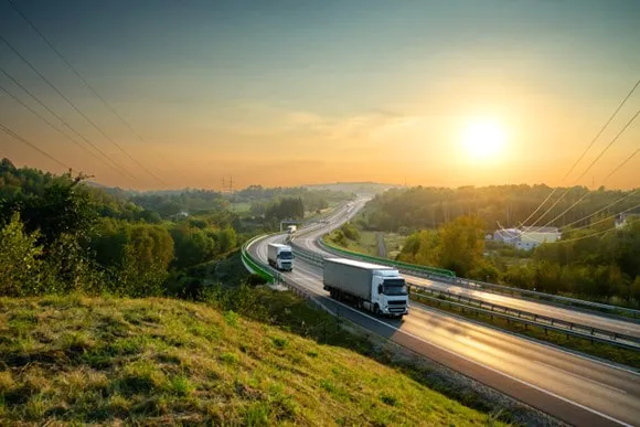 large truck hauling food